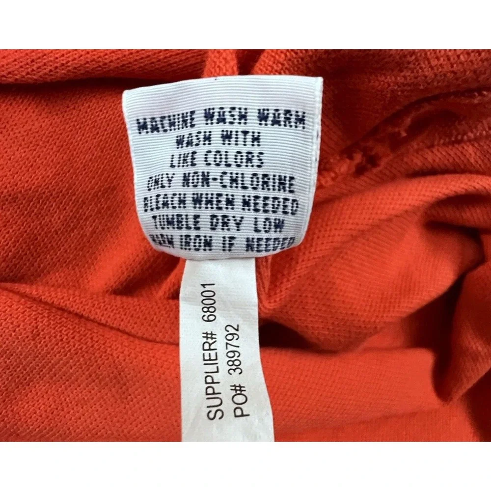 Polo Ralph Lauren Shirt Size Large‎ Orange Short Sleeve Collared Cotton Pullover
